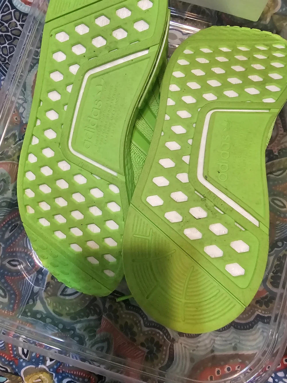 adidas Neon Green Slip-On Athletic Sneakers Womens Size 8.5 Or Mens 10